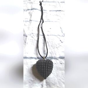 Hematite Heart Pendant Necklace Genuine Stone Designer Beads